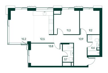 3-BD Apartment Sale, 81.2平方米 at Primavera, Volokolamskoye Highway, вл67, Moscow, Russia #2 3-BD Apartment Sale, 81.2平方米 at Primavera, Volokolamskoye Highway, вл67, Moscow, Russia #2