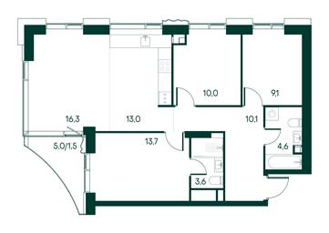 3-BD Apartment Sale, 81.9 sq. m. at Primavera, Volokolamskoye Highway, вл67, Moscow, Russia #3 3-BD Apartment Sale, 81.9 sq. m. at Primavera, Volokolamskoye Highway, вл67, Moscow, Russia #3