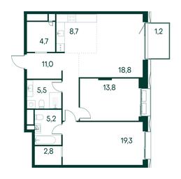 2-BD Apartment Sale, 91平方米 at Primavera, Volokolamskoye Highway, вл67, Moscow, Russia #2