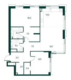 2-BD Apartment Sale, 98.4 sq. m. at Primavera, Volokolamskoye Highway, вл67, Moscow, Russia #3