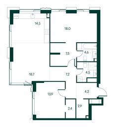 2-BD Apartment Sale, 98.4平方米 at Primavera, Volokolamskoye Highway, вл67, Moscow, Russia #2 2-BD Apartment Sale, 98.4平方米 at Primavera, Volokolamskoye Highway, вл67, Moscow, Russia #2