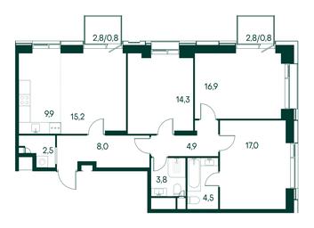 3-BD Apartment Sale, 98.6 sq. m. at Primavera, Volokolamskoye Highway, вл67, Moscow, Russia #3 3-BD Apartment Sale, 98.6 sq. m. at Primavera, Volokolamskoye Highway, вл67, Moscow, Russia #3