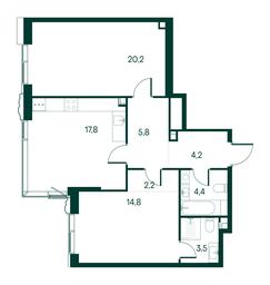 2-BD Apartment Sale, 72.9平方米 at Primavera, Volokolamskoye Highway, вл67, Moscow, Russia #2 2-BD Apartment Sale, 72.9平方米 at Primavera, Volokolamskoye Highway, вл67, Moscow, Russia #2
