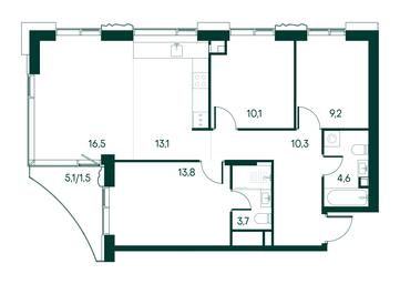 3-BD Apartment Sale, 82.8平方米 at Primavera, Volokolamskoye Highway, вл67, Moscow, Russia #3 3-BD Apartment Sale, 82.8平方米 at Primavera, Volokolamskoye Highway, вл67, Moscow, Russia #3