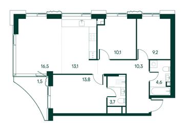 3-BD Apartment Sale, 82.8平方米 at Primavera, Volokolamskoye Highway, вл67, Moscow, Russia #2 3-BD Apartment Sale, 82.8平方米 at Primavera, Volokolamskoye Highway, вл67, Moscow, Russia #2