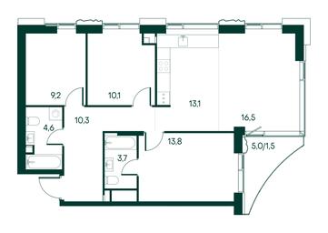 3-BD Apartment Sale, 82.8 sq. m. at Primavera, Volokolamskoye Highway, вл67, Moscow, Russia #3 3-BD Apartment Sale, 82.8 sq. m. at Primavera, Volokolamskoye Highway, вл67, Moscow, Russia #3