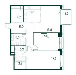 2-BD Apartment Sale, 91 sq. m. at Primavera, Volokolamskoye Highway, вл67, Moscow, Russia #2