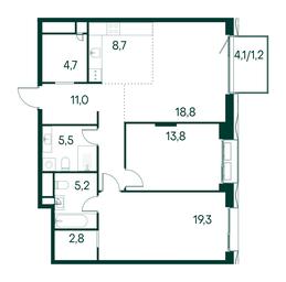 2-BD Apartment Sale, 91 sq. m. at Primavera, Volokolamskoye Highway, вл67, Moscow, Russia #3