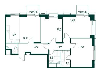 3-BD Apartment Sale, 98.6 sq. m. at Primavera, Volokolamskoye Highway, вл67, Moscow, Russia #3 3-BD Apartment Sale, 98.6 sq. m. at Primavera, Volokolamskoye Highway, вл67, Moscow, Russia #3