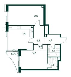 2-BD Apartment Sale, 74平方米 at Primavera, Volokolamskoye Highway, вл67, Moscow, Russia #3 2-BD Apartment Sale, 74平方米 at Primavera, Volokolamskoye Highway, вл67, Moscow, Russia #3