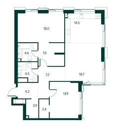 2-BD Apartment Sale, 98.4平方米 at Primavera, Volokolamskoye Highway, вл67, Moscow, Russia #2 2-BD Apartment Sale, 98.4平方米 at Primavera, Volokolamskoye Highway, вл67, Moscow, Russia #2