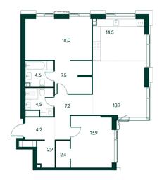 2-BD Apartment Sale, 98.4平方米 at Primavera, Volokolamskoye Highway, вл67, Moscow, Russia #3 2-BD Apartment Sale, 98.4平方米 at Primavera, Volokolamskoye Highway, вл67, Moscow, Russia #3