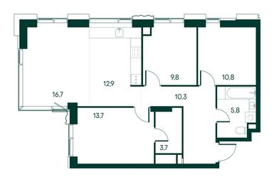 3-BD Apartment Sale, 83.7平方米 at Primavera, Volokolamskoye Highway, вл67, Moscow, Russia #3 3-BD Apartment Sale, 83.7平方米 at Primavera, Volokolamskoye Highway, вл67, Moscow, Russia #3