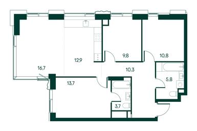 3-BD Apartment Sale, 83.7平方米 at Primavera, Volokolamskoye Highway, вл67, Moscow, Russia #2 3-BD Apartment Sale, 83.7平方米 at Primavera, Volokolamskoye Highway, вл67, Moscow, Russia #2
