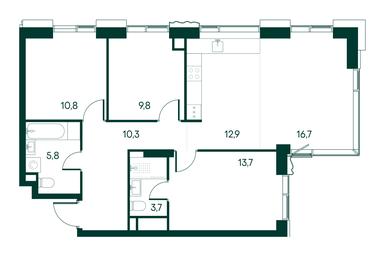 3-BD Apartment Sale, 83.7平方米 at Primavera, Volokolamskoye Highway, вл67, Moscow, Russia #3 3-BD Apartment Sale, 83.7平方米 at Primavera, Volokolamskoye Highway, вл67, Moscow, Russia #3