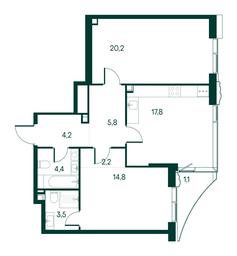 2-BD Apartment Sale, 74 sq. m. at Primavera, Volokolamskoye Highway, вл67, Moscow, Russia #2 2-BD Apartment Sale, 74 sq. m. at Primavera, Volokolamskoye Highway, вл67, Moscow, Russia #2