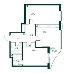 2-BD Apartment Sale, 74 sq. m. at Primavera, Volokolamskoye Highway, вл67, Moscow, Russia #3 2-BD Apartment Sale, 74 sq. m. at Primavera, Volokolamskoye Highway, вл67, Moscow, Russia #3