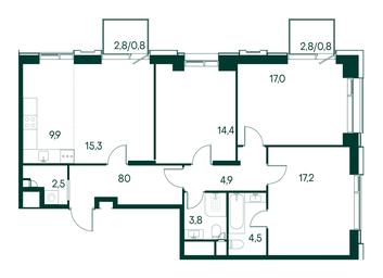 3-BD Apartment Sale, 99.1 sq. m. at Primavera, Volokolamskoye Highway, вл67, Moscow, Russia #3 3-BD Apartment Sale, 99.1 sq. m. at Primavera, Volokolamskoye Highway, вл67, Moscow, Russia #3