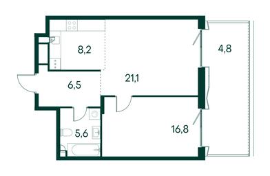 1-BD Apartment Sale, 63平方米 at Primavera, Volokolamskoye Highway, вл67, Moscow, Russia #2 1-BD Apartment Sale, 63平方米 at Primavera, Volokolamskoye Highway, вл67, Moscow, Russia #2