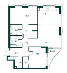 2-BD Apartment Sale, 99.8平方米 at Primavera, Volokolamskoye Highway, вл67, Moscow, Russia #3 2-BD Apartment Sale, 99.8平方米 at Primavera, Volokolamskoye Highway, вл67, Moscow, Russia #3