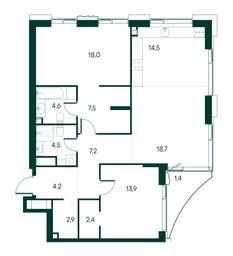 2-BD Apartment Sale, 99.8平方米 at Primavera, Volokolamskoye Highway, вл67, Moscow, Russia #2 2-BD Apartment Sale, 99.8平方米 at Primavera, Volokolamskoye Highway, вл67, Moscow, Russia #2