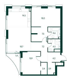 2-BD Apartment Sale, 99.8平方米 at Primavera, Volokolamskoye Highway, вл67, Moscow, Russia #2