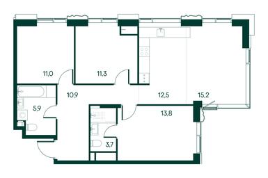 3-BD Apartment Sale, 84.3平方米 at Primavera, Volokolamskoye Highway, вл67, Moscow, Russia #2 3-BD Apartment Sale, 84.3平方米 at Primavera, Volokolamskoye Highway, вл67, Moscow, Russia #2