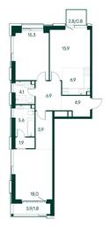 2-BD Apartment Sale, 88 sq. m. at Primavera, Volokolamskoye Highway, вл67, Moscow, Russia #3 2-BD Apartment Sale, 88 sq. m. at Primavera, Volokolamskoye Highway, вл67, Moscow, Russia #3