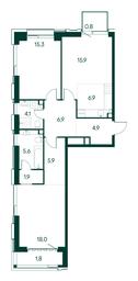 2-BD Apartment Sale, 88 sq. m. at Primavera, Volokolamskoye Highway, вл67, Moscow, Russia #2
