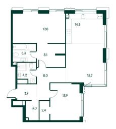 2-BD Apartment Sale, 101.8 sq. m. at Primavera, Volokolamskoye Highway, вл67, Moscow, Russia #2