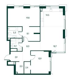 2-BD Apartment Sale, 101.8 sq. m. at Primavera, Volokolamskoye Highway, вл67, Moscow, Russia #3
