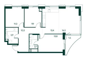 3-BD Apartment Sale, 86 sq. m. at Primavera, Volokolamskoye Highway, вл67, Moscow, Russia #2 3-BD Apartment Sale, 86 sq. m. at Primavera, Volokolamskoye Highway, вл67, Moscow, Russia #2