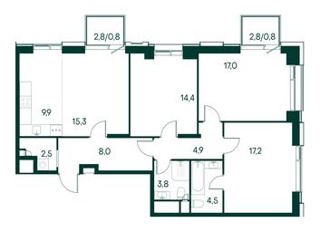 3-BD Apartment Sale, 99.1 sq. m. at Primavera, Volokolamskoye Highway, вл67, Moscow, Russia #3 3-BD Apartment Sale, 99.1 sq. m. at Primavera, Volokolamskoye Highway, вл67, Moscow, Russia #3
