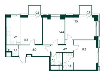 3-BD Apartment Sale, 99.1 sq. m. at Primavera, Volokolamskoye Highway, вл67, Moscow, Russia #2 3-BD Apartment Sale, 99.1 sq. m. at Primavera, Volokolamskoye Highway, вл67, Moscow, Russia #2