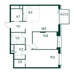 2-BD Apartment Sale, 91 sq. m. at Primavera, Volokolamskoye Highway, вл67, Moscow, Russia #3
