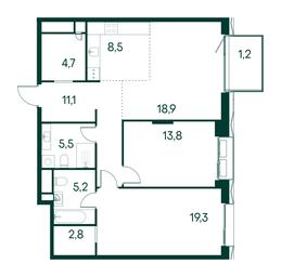 2-BD Apartment Sale, 91 sq. m. at Primavera, Volokolamskoye Highway, вл67, Moscow, Russia #2
