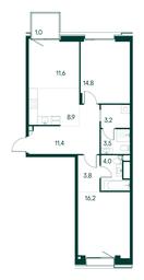 2-BD Apartment Sale, 78.4平方米 at Primavera, Volokolamskoye Highway, вл67, Moscow, Russia #2