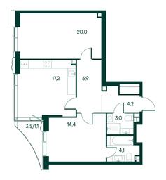 2-BD Apartment Sale, 70.9 sq. m. at Primavera, Volokolamskoye Highway, вл67, Moscow, Russia #3 2-BD Apartment Sale, 70.9 sq. m. at Primavera, Volokolamskoye Highway, вл67, Moscow, Russia #3