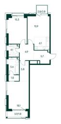 2-BD Apartment Sale, 87.9 sq. m. at Primavera, Volokolamskoye Highway, вл67, Moscow, Russia #3 2-BD Apartment Sale, 87.9 sq. m. at Primavera, Volokolamskoye Highway, вл67, Moscow, Russia #3