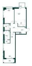 2-BD Apartment Sale, 87.9 sq. m. at Primavera, Volokolamskoye Highway, вл67, Moscow, Russia #2 2-BD Apartment Sale, 87.9 sq. m. at Primavera, Volokolamskoye Highway, вл67, Moscow, Russia #2