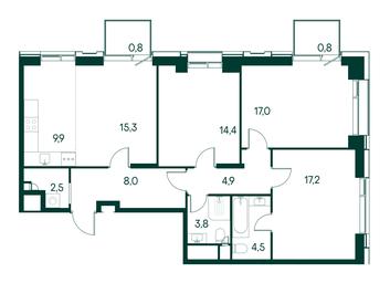 3-BD Apartment Sale, 99.1平方米 at Primavera, Volokolamskoye Highway, вл67, Moscow, Russia #2 3-BD Apartment Sale, 99.1平方米 at Primavera, Volokolamskoye Highway, вл67, Moscow, Russia #2