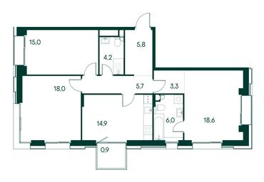 3-BD Apartment Sale, 92.4 sq. m. at Primavera, Volokolamskoye Highway, вл67, Moscow, Russia #2 3-BD Apartment Sale, 92.4 sq. m. at Primavera, Volokolamskoye Highway, вл67, Moscow, Russia #2