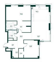 2-BD Apartment Sale, 101.8 sq. m. at Primavera, Volokolamskoye Highway, вл67, Moscow, Russia #2 2-BD Apartment Sale, 101.8 sq. m. at Primavera, Volokolamskoye Highway, вл67, Moscow, Russia #2