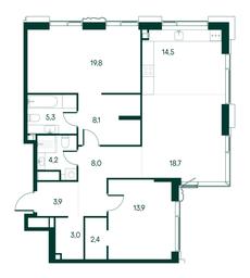 2-BD Apartment Sale, 101.8 sq. m. at Primavera, Volokolamskoye Highway, вл67, Moscow, Russia #3 2-BD Apartment Sale, 101.8 sq. m. at Primavera, Volokolamskoye Highway, вл67, Moscow, Russia #3