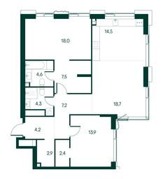 2-BD Apartment Sale, 98.2 sq. m. at Primavera, Volokolamskoye Highway, вл67, Moscow, Russia #2 2-BD Apartment Sale, 98.2 sq. m. at Primavera, Volokolamskoye Highway, вл67, Moscow, Russia #2