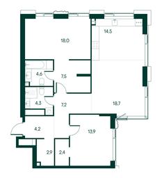 2-BD Apartment Sale, 98.2 sq. m. at Primavera, Volokolamskoye Highway, вл67, Moscow, Russia #3 2-BD Apartment Sale, 98.2 sq. m. at Primavera, Volokolamskoye Highway, вл67, Moscow, Russia #3