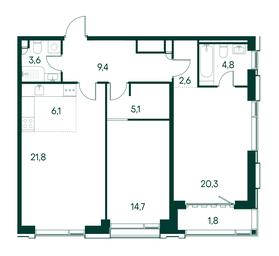 2-BD Apartment Sale, 90.2平方米 at Primavera, Volokolamskoye Highway, вл67, Moscow, Russia #2