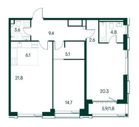 2-BD Apartment Sale, 90.2平方米 at Primavera, Volokolamskoye Highway, вл67, Moscow, Russia #3
