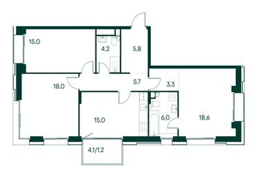 3-BD Apartment Sale, 92.8平方米 at Primavera, Volokolamskoye Highway, вл67, Moscow, Russia #3 3-BD Apartment Sale, 92.8平方米 at Primavera, Volokolamskoye Highway, вл67, Moscow, Russia #3