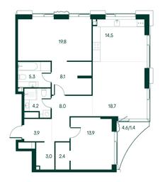 2-BD Apartment Sale, 103.2 sq. m. at Primavera, Volokolamskoye Highway, вл67, Moscow, Russia #3 2-BD Apartment Sale, 103.2 sq. m. at Primavera, Volokolamskoye Highway, вл67, Moscow, Russia #3